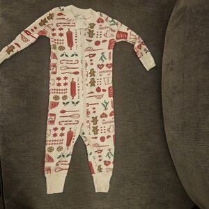 Hanna Andersson Gingerbread Cookie Christmas Zip PJs 6-12 months